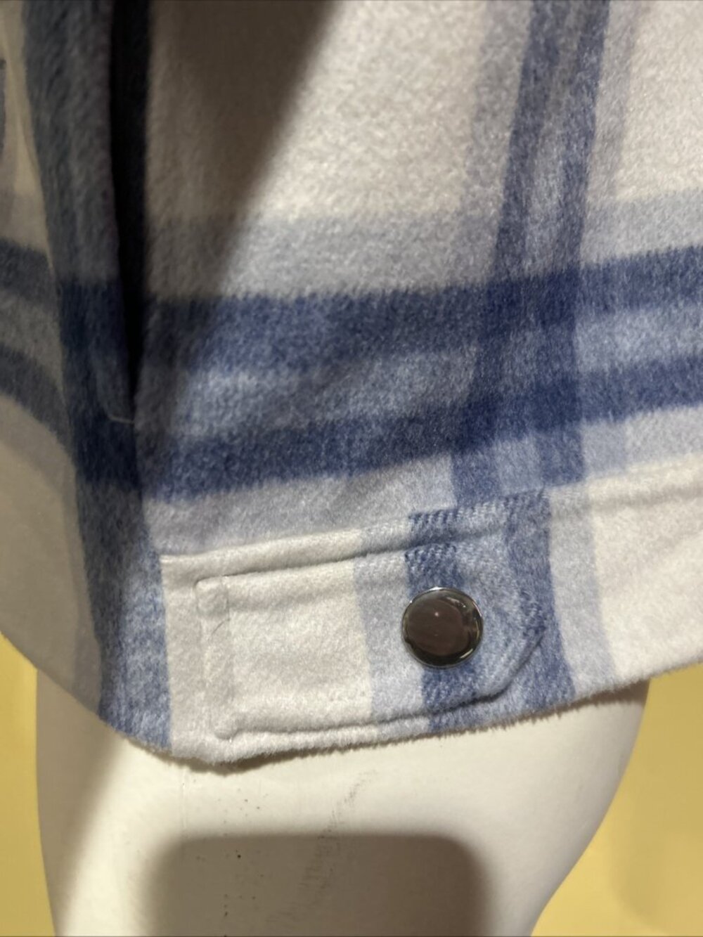 Rails Steffi Jacket Ivory Bay medium Wool Blend Plaid Cropped Shacket Boxy - Picture 7 of 16